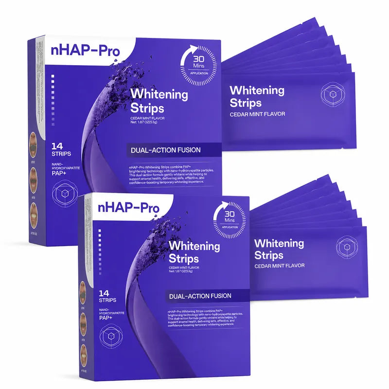 Purple Teeth Whitening Strips with Cheek Retractor – Peroxide-Free Whitening Kit