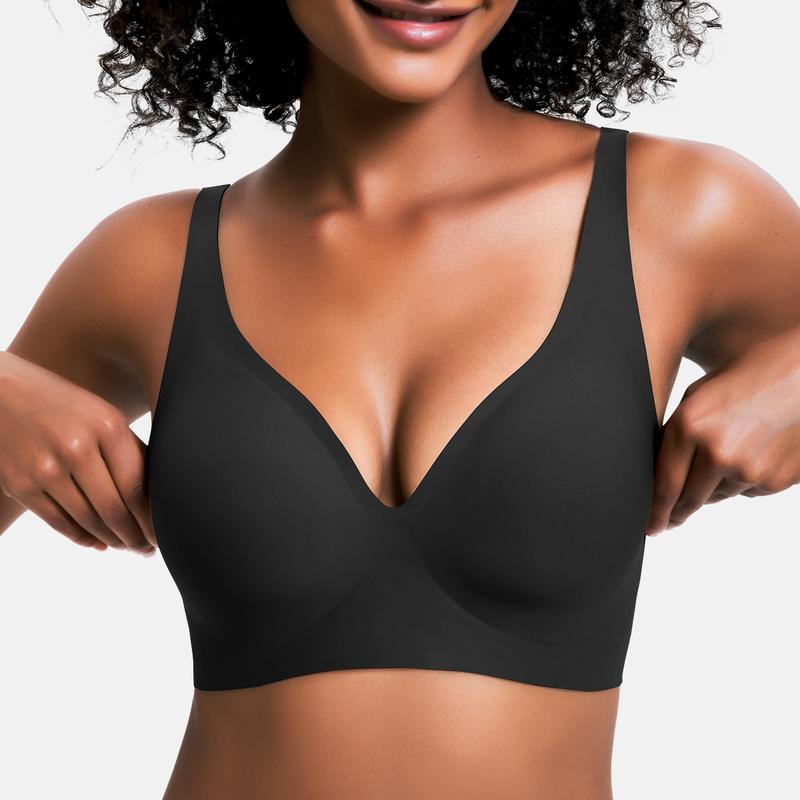 Wireless Womens Comfortable Wireless Bras Push Up Bralettes Seamless Tshirts Bras Deep V Everyday Bras