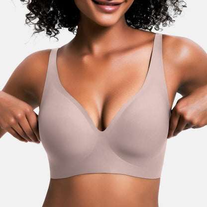 Wireless Womens Comfortable Wireless Bras Push Up Bralettes Seamless Tshirts Bras Deep V Everyday Bras